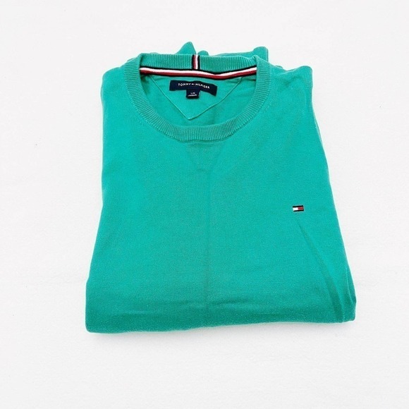 Tommy Hilfiger Turquoise Crewneck Sweater SZL - Picture 4 of 4